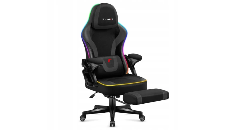 FOTEL GAMINGOWY OBROTOWY KOMPUTEROWY KRZESŁO DLA GRACZA Huzaro RGB Smart