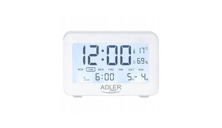 ZEGAR Elektroniczny STACJA TEMPERATURA BUDZIK WILG