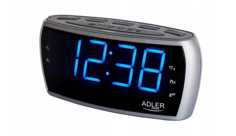 Radiobudzik LED FM/AM z podwójnym alarmem i funkcją drzemki budzik LED