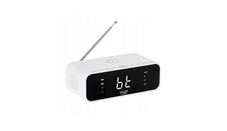 Radio Radiobudzik Ładowarka Bezprzewodowa FM/USB/AUX Adler