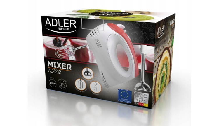 MIKSER RĘCZNY 300W 5 Prędkości Funkcja TURBO Blender Robot Kuchenny Adler
