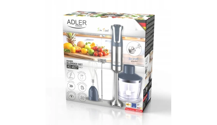 Blender ręczny 1800W Turbo 20 poziomów miksowanie ubijanie spieniacz GREY