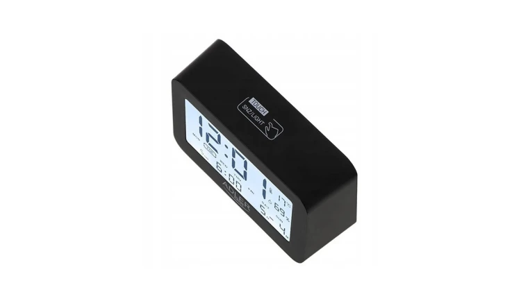 ZEGAR Elektroniczny CZARNY STACJA TEMPERATURA BUDZ