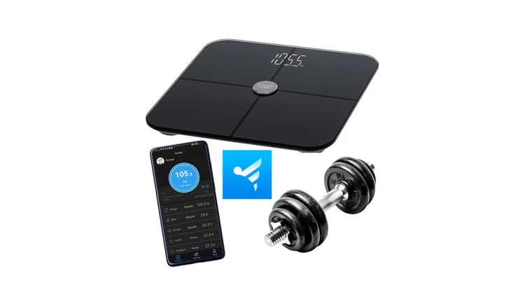 Waga Łazienkowa Analityczna Smart LED Aplikacja FitGo Do 180kg Czarna