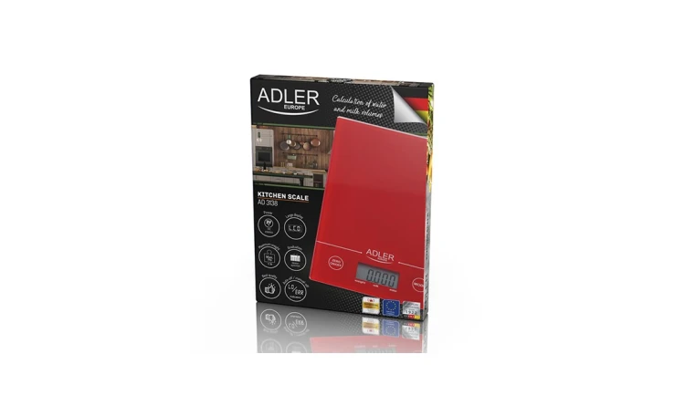 Waga Elektroniczna Kuchenna 5kg/1g LCD Obliczanie Objętości Czerwona Adler