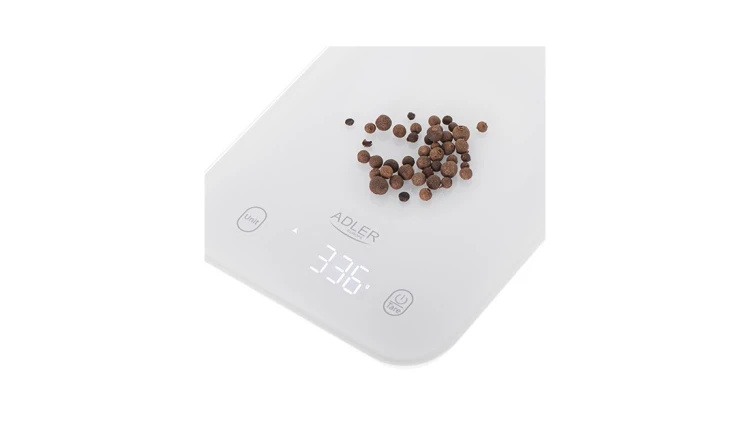 Precyzyjna Waga Kuchenna LED 1g/10kg + Baterie Adler Biała