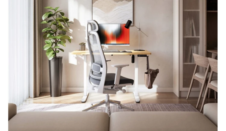Biurko Elektryczne 120cm Regulowane Pamięć stolik biurowy Leader 6.9 Dąb