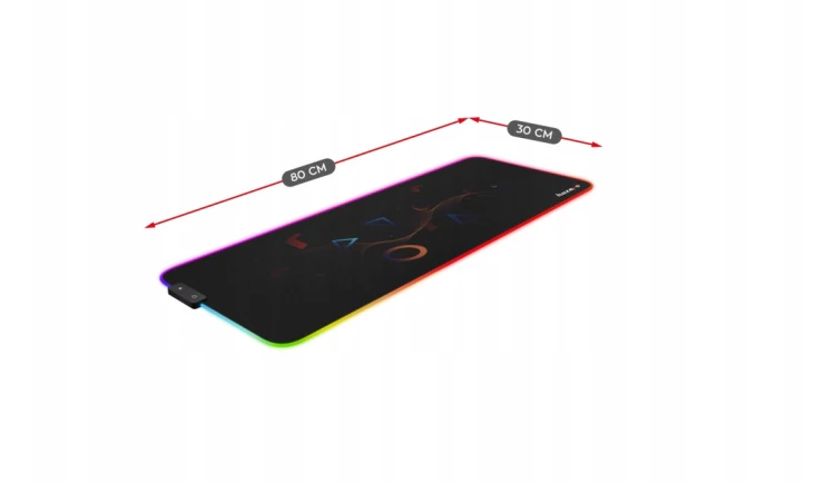Podkładka Gamingowa Design pod Mysz Myszkę XL RGB LED ANTYPOŚLIZGOWA Huzaro