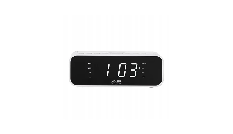 Radio Radiobudzik Ładowarka Bezprzewodowa FM/USB/AUX Adler