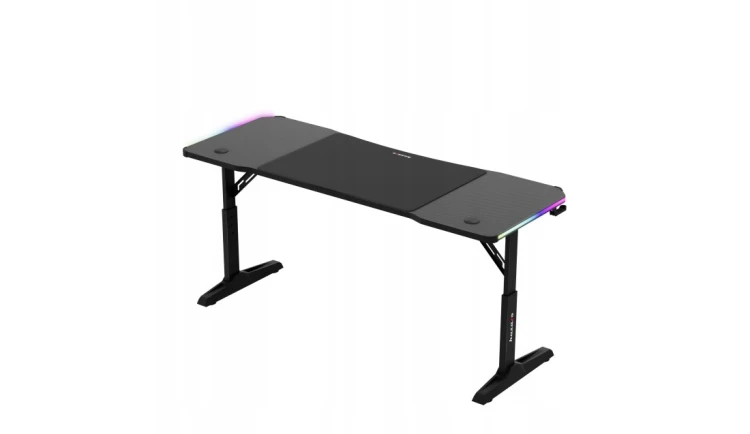 Biurko gamingowe LED RGB z regulacją 6 poziomów Stolik Gamingowy dla Gracza