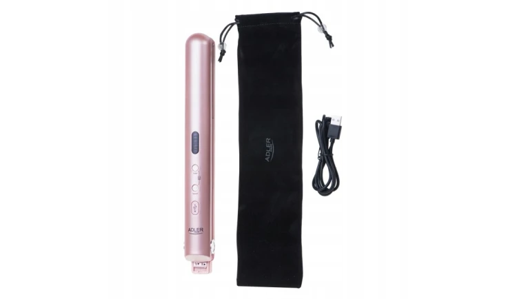Prostownica Bezprzewodowa Podróżna USB LED Regulacja Temp + Etui Adler
