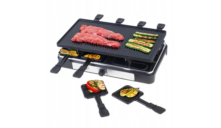 GRILL ELEKTRYCZNY 4w1 Raclette ADLER 1400W 8 osób