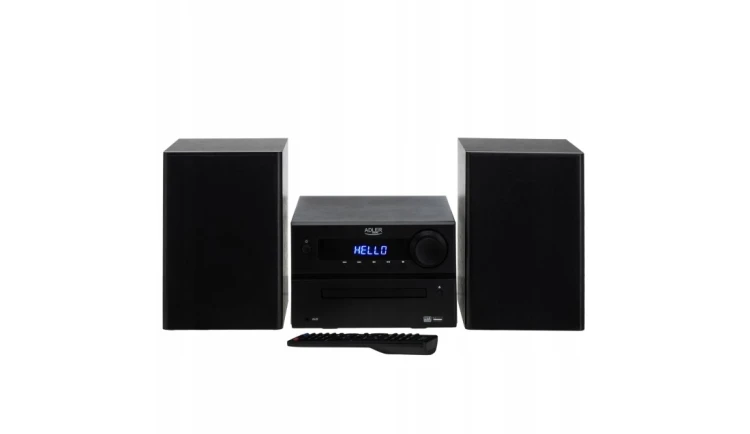 Wieża HIFI Bluetooth CD USB FM 2X 25W pilot RADIO czarna elegancka HDMI