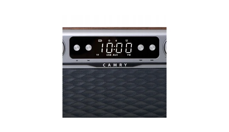 Stylowe Radio Sieciowo-Bateryjne z Bluetooth Zegar LCD AUX 2600mAh Camry