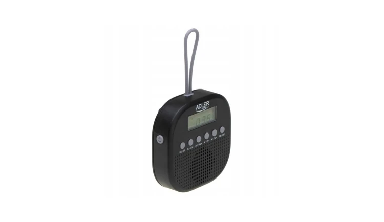 Radio FM Wodoodporne IPX4 Kompaktowe Zegar Funkcje drzemki alarmu Adler