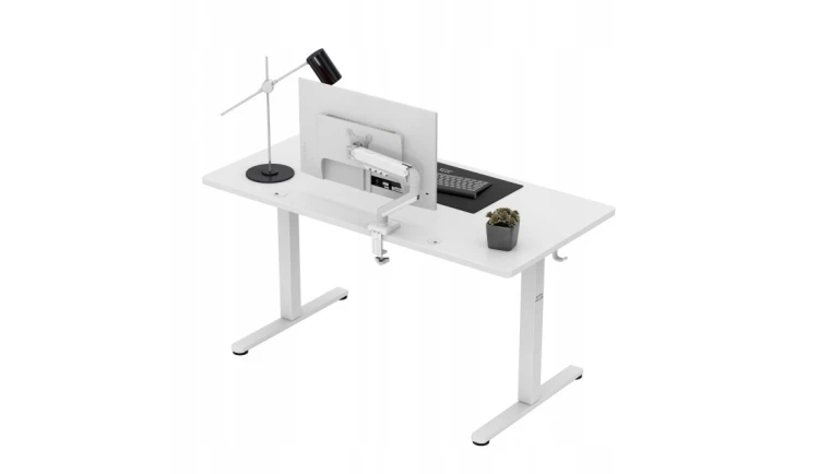 Biurko Elektryczne 140cm Regulowane Pamięć stolik biurowy Leader 7.3 White