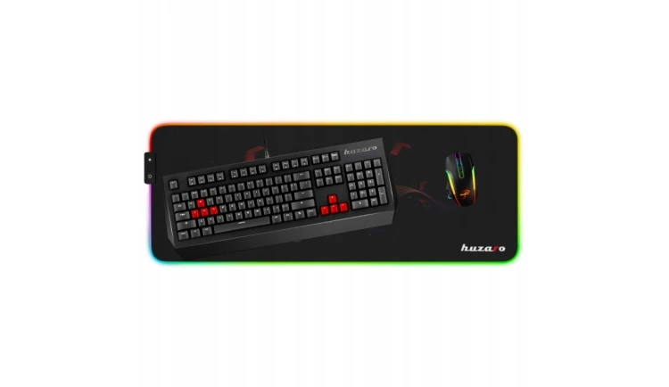 Podkładka Gamingowa Design pod Mysz Myszkę XL RGB LED ANTYPOŚLIZGOWA Huzaro