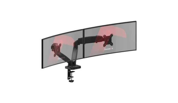 UCHWYT na 2 MONITORY TV LED LCD Biurkowy OBROTOWY 360° uniwersalny 15"- 27"