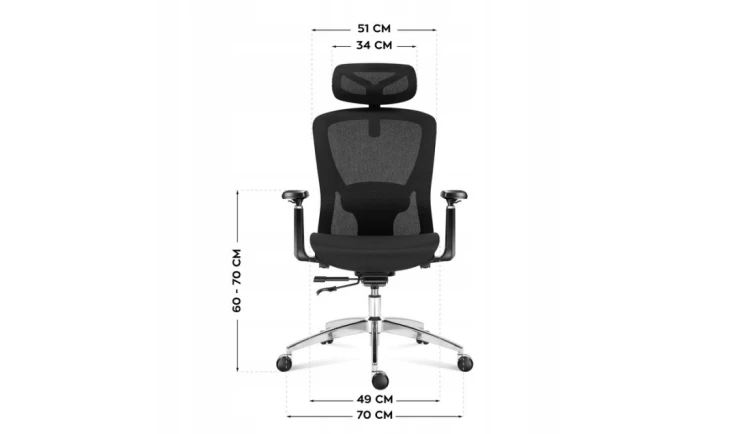 Ergonomiczny Fotel Biurowy Krzesło Obrotowe Regulacja Mark Adler