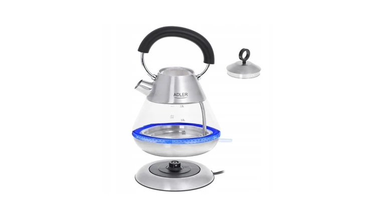 CZAJNIK ELEKTRYCZNY SZKLANY LED 1,5L 2200W STRIX ADLER AD1282