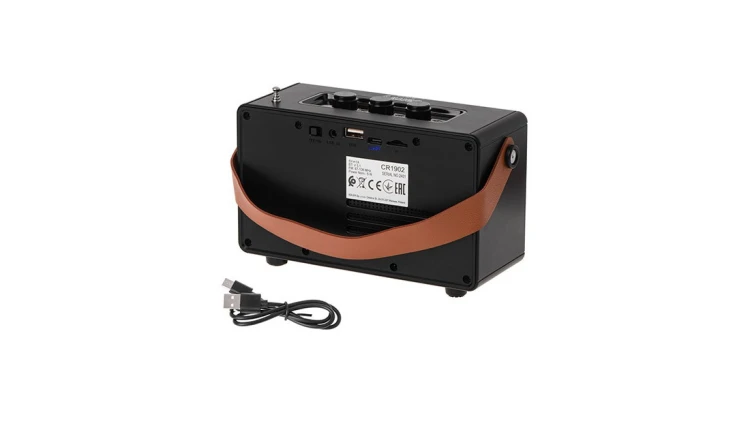 Radio FM z Bluetooth Retro 1500mAh USB Funkcje AUX/TWS Czarne Camry
