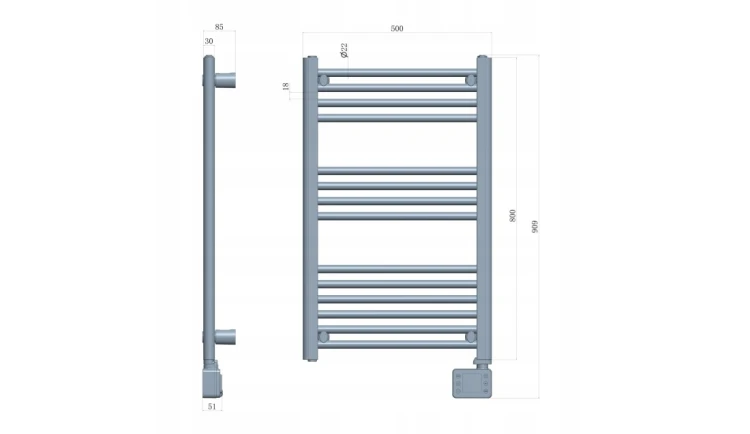 Grzejnik łazienkowy elektryczny Adler 600 W 50 x 90 mm biały DRABINKA