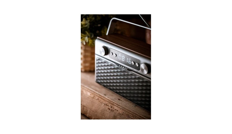 Stylowe Radio Sieciowo-Bateryjne z Bluetooth Zegar LCD AUX 2600mAh Camry