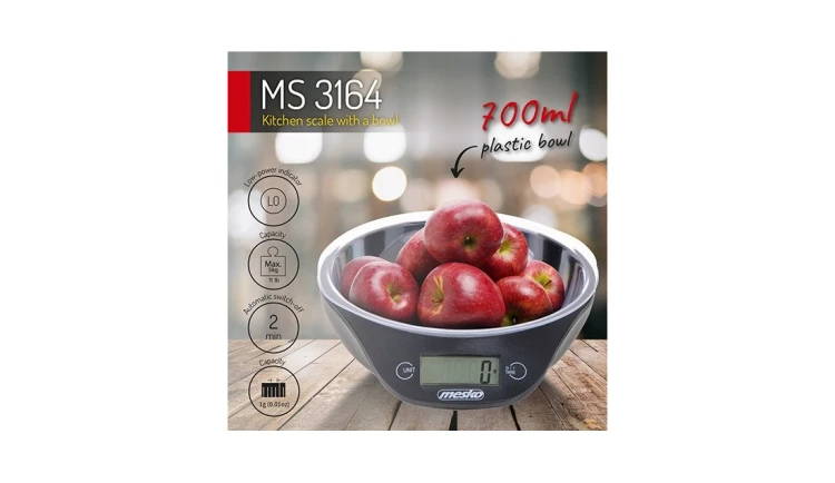 Waga Kuchenna Elektryczna Metalowa Z Misą 5KG LCD