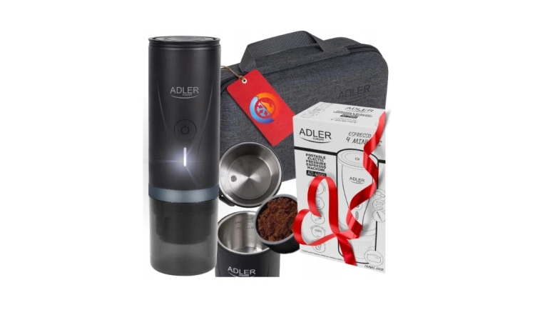 Ekspres ciśnieniowy do kawy 20Bar 90W przenośny 80ml etui kapsułki adapter