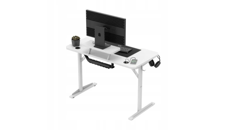 Biurko komputerowe gamingowe Stolik stół biurowy półka gniazdo USB uchwyt