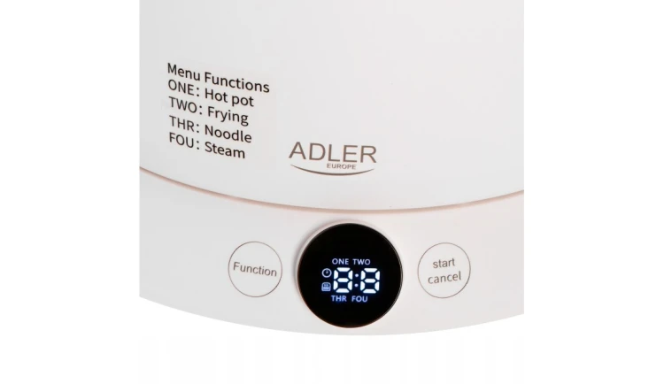 Adler Garnek PAROWAR wielofunkcyjny - 4 tryby pracy - LED ELEKTRYCZNY 800W