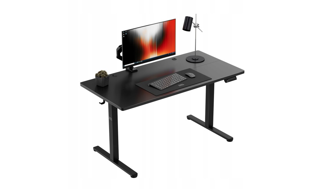 Biurko Elektryczne 140cm Regulowane Pamięć stolik biurowy Leader 7.3 Black