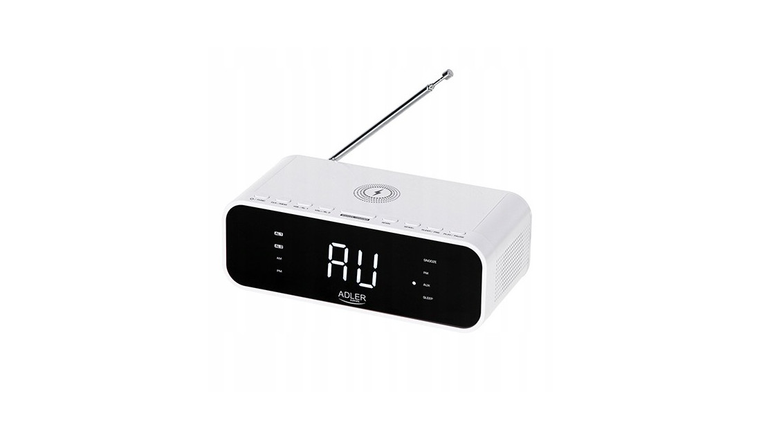 Radio Radiobudzik Ładowarka Bezprzewodowa FM/USB/AUX Adler