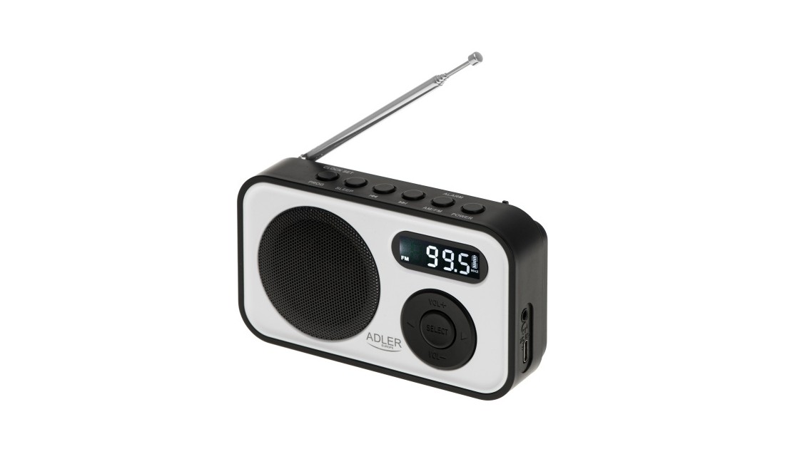 Nowoczesne Radio Cyfrowe LCD PLL AM/FM Zegar Budzik Antena Adler