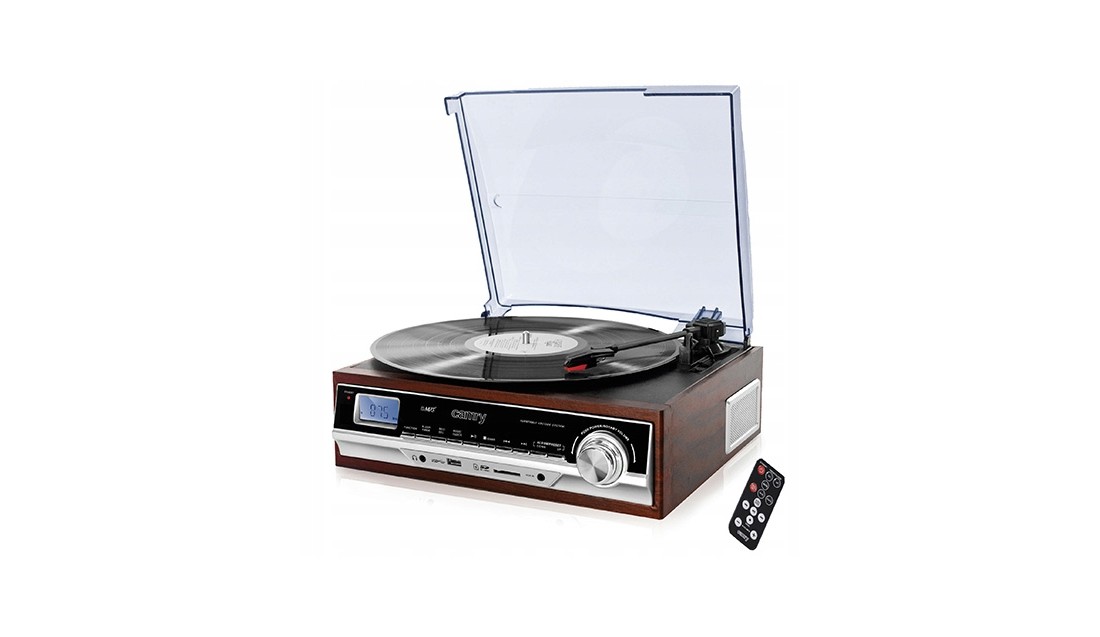 Elegancki Gramofon z Radiem LCD Bluetooth/MP3/USB/SD + Pilot Camry