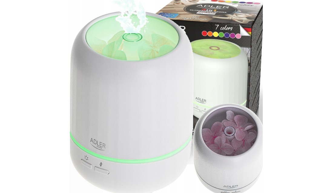 NAWILŻACZ ultradźwiękowy OCZYSZCZACZ Jonizator Adler 3W1 ZAPACHOWY USB