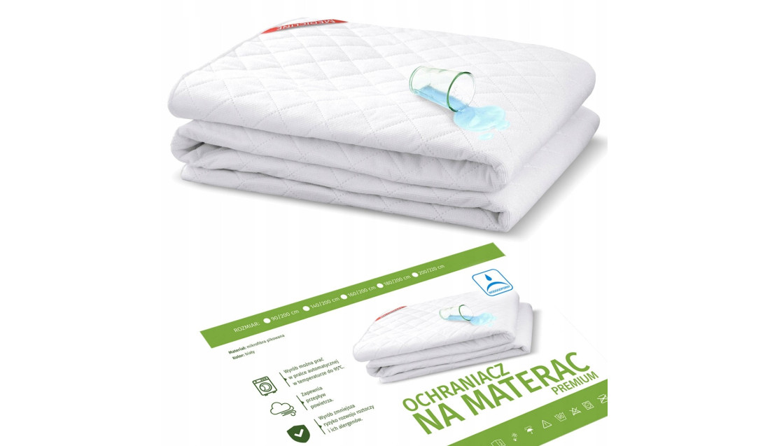 PIKOWANY OCHRANIACZ NA MATERAC 160x200 WODOODPORNY