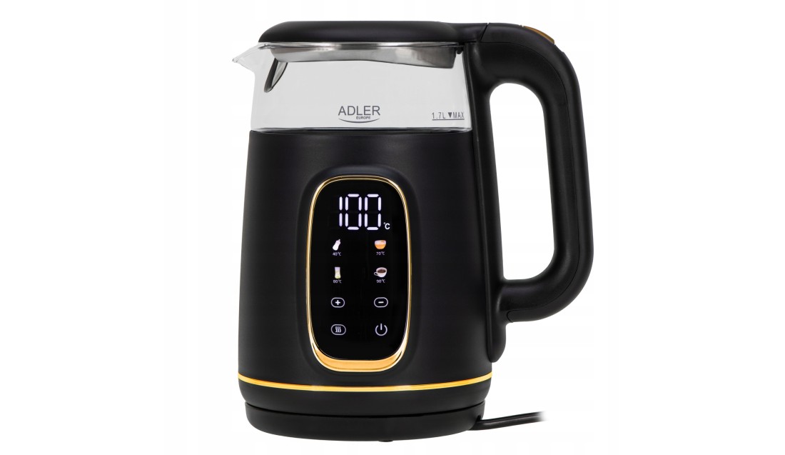 Czajnik elektryczny szklany LED 1,7L 2200W Regulacja temperatury Adler