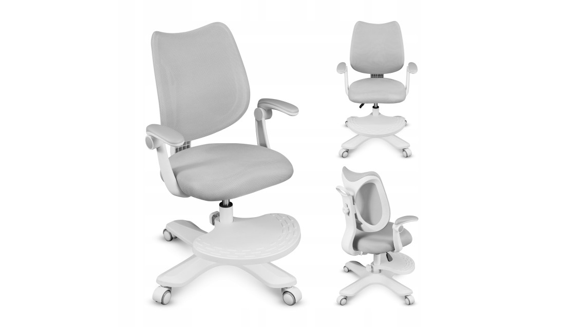 Fotel ergonomiczny dla dzieci biurowy obrotowy Krzesło dziecięce Podnóżek