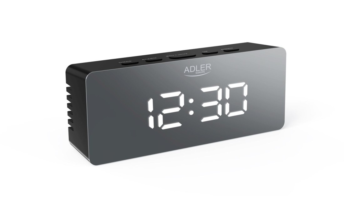 ZEGAR ELEKTRONICZNY BUDZIK TERMOMETR LUSTRO ADLER
