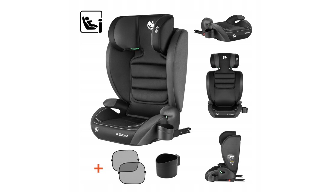 Fotelik samochodowy Tulano Joy 25 Black-GREY 100-150cm I-size