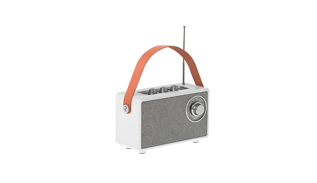 Radio FM z Bluetooth Retro 1500mAh USB Funkcje AUX/TWS Białe Camry
