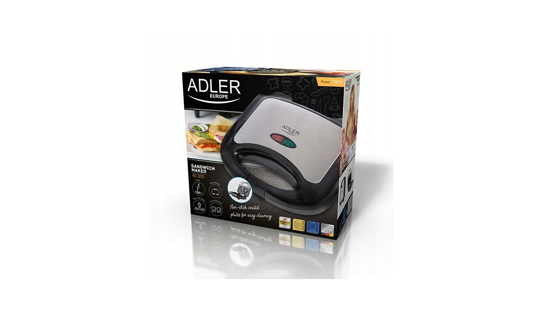 TOSTER OPIEKACZ DO KANAPEK TOSTÓW SANDWICH ADLER 850W