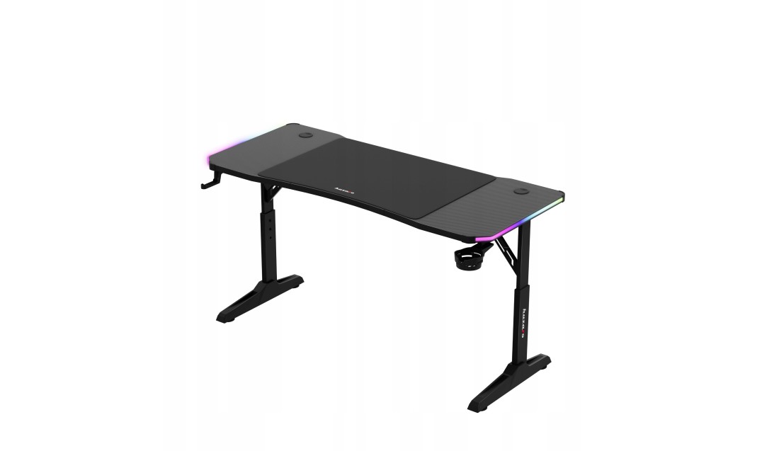 Biurko gamingowe LED RGB z regulacją 6 poziomów Stół Gamingowy dla Gracza
