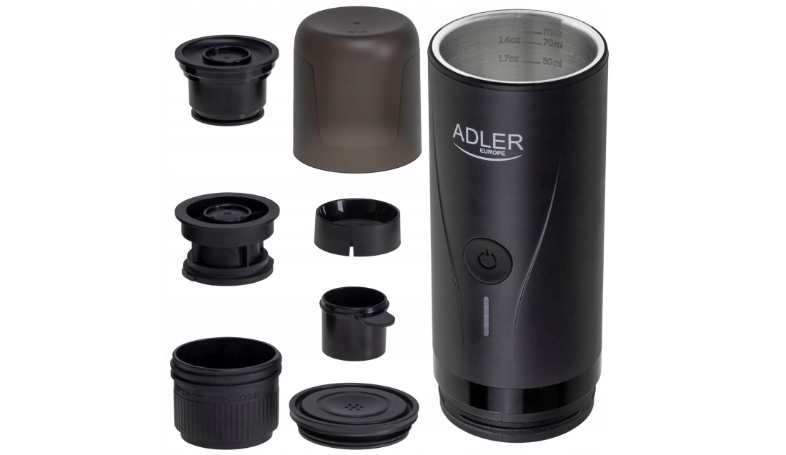Ekspres ciśnieniowy do kawy 20Bar 90W przenośny 80ml etui kapsułki adapter