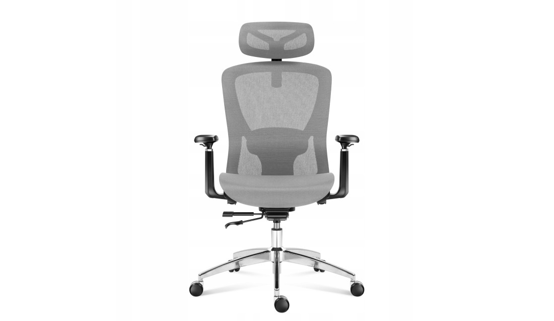 Ergonomiczny Fotel Biurowy Krzesło Obrotowe Regulacja Szary Markadler