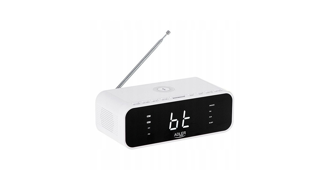 Radio Radiobudzik Ładowarka Bezprzewodowa FM/USB/AUX Adler