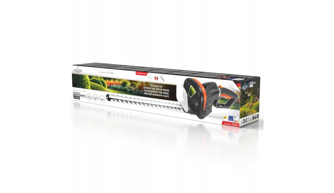 Elektryczne nożyce do żywopłotu 620W ostrze 61cm Laserowe ostrza akcesoria