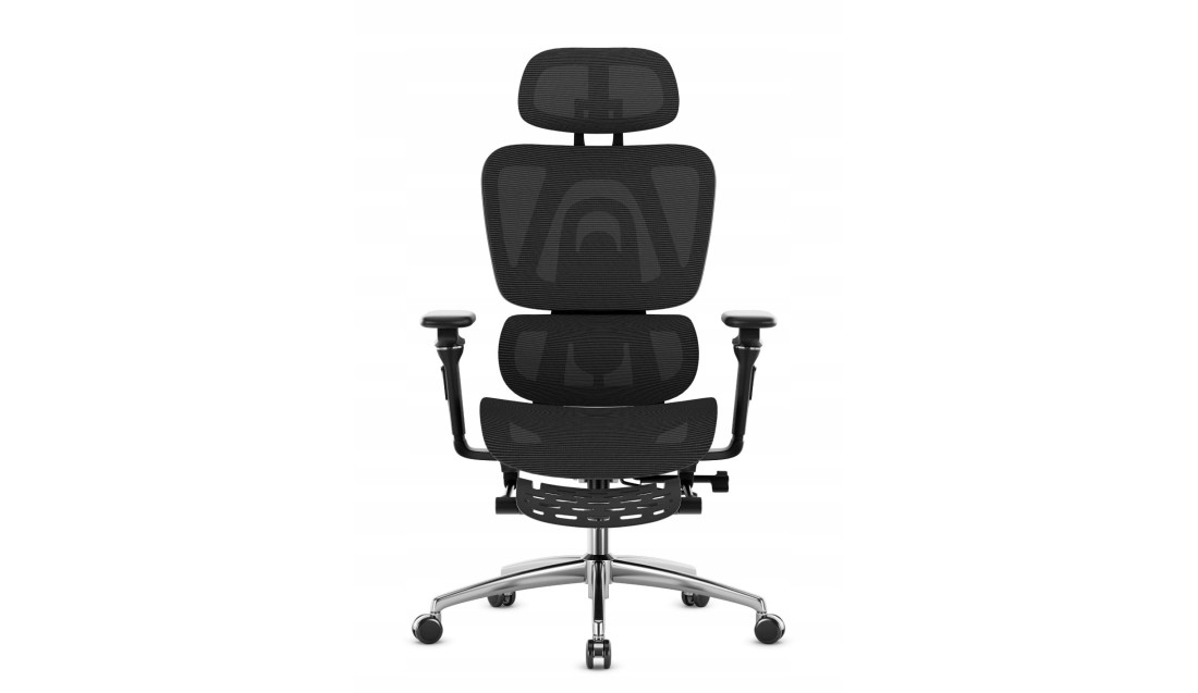 Fotel Ergonomiczny Biurowy Krzesło Obrotowe Podnóżkiem Mark Adler