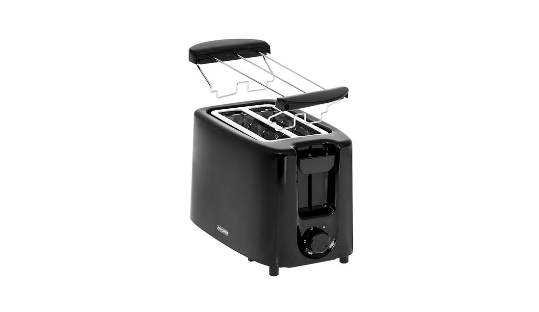 Toster Opiekacz 2 Kromki Grzanki Czarny 900W Mesko